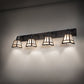 Meyda Lighting "T" Mission 52" 4-Light Old Wrought Iron Vanity Light With Beige Sahara Taupe Idalight Shade
