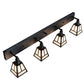 Meyda Lighting "T" Mission 52" 4-Light Old Wrought Iron Vanity Light With Beige Sahara Taupe Idalight Shade