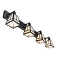 Meyda Lighting "T" Mission 52" 4-Light Old Wrought Iron Vanity Light With Beige Sahara Taupe Idalight Shade