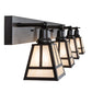 Meyda Lighting "T" Mission 52" 4-Light Old Wrought Iron Vanity Light With Beige Sahara Taupe Idalight Shade