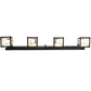 Meyda Lighting "T" Mission 52" 4-Light Old Wrought Iron Vanity Light With Beige Sahara Taupe Idalight Shade