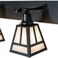 Meyda Lighting "T" Mission 52" 4-Light Old Wrought Iron Vanity Light With Beige Sahara Taupe Idalight Shade
