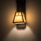 Meyda Lighting T Mission 6" Craftsman Brown Wall Sconce With Beige Art Shade Glass