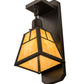 Meyda Lighting T Mission 6" Craftsman Brown Wall Sconce With Beige Art Shade Glass