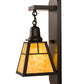 Meyda Lighting T Mission 6" Craftsman Brown Wall Sconce With Beige Art Shade Glass