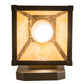 Meyda Lighting T Mission 6" Craftsman Brown Wall Sconce With Beige Art Shade Glass