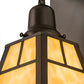 Meyda Lighting T Mission 6" Craftsman Brown Wall Sconce With Beige Art Shade Glass