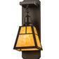 Meyda Lighting T Mission 6" Craftsman Brown Wall Sconce With Beige Art Shade Glass