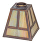 Meyda Lighting T Mission 6" Vintage Brass Wall Sconce With Beige Iridescent Shade Glass