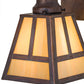 Meyda Lighting T Mission 6" Vintage Brass Wall Sconce With Beige Iridescent Shade Glass