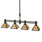 Meyda Lighting T Mission 64" 4-Light Timeless Bronze Island Pendant Light With Beige Sahara Taupe Idalight Shade Glass