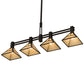 Meyda Lighting T Mission 64" 4-Light Timeless Bronze Island Pendant Light With Beige Sahara Taupe Idalight Shade Glass