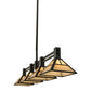 Meyda Lighting T Mission 64" 4-Light Timeless Bronze Island Pendant Light With Beige Sahara Taupe Idalight Shade Glass