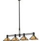 Meyda Lighting T Mission 64" 4-Light Timeless Bronze Island Pendant Light With Beige Sahara Taupe Idalight Shade Glass