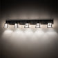 Meyda Lighting T Mission 64" 5-Light Craftsman Brown Vanity Light With White Shade Glass