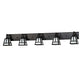 Meyda Lighting T Mission 64" 5-Light Craftsman Brown Vanity Light With White Shade Glass