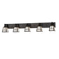 Meyda Lighting T Mission 64" 5-Light Craftsman Brown Vanity Light With White Shade Glass