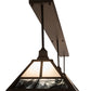 Meyda Lighting "T Mission" 84" 3-Light Oil Rubbed Bronze Island Pendant Light With White Opal & Black Baroque Shade Glass