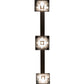 Meyda Lighting "T Mission" 84" 3-Light Oil Rubbed Bronze Island Pendant Light With White Opal & Black Baroque Shade Glass