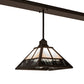 Meyda Lighting "T Mission" 84" 3-Light Oil Rubbed Bronze Island Pendant Light With White Opal & Black Baroque Shade Glass