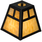 Meyda Lighting "T Mission" 9" Craftsman Brown Frame With Beige Art Shade Glass