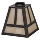 Meyda Lighting T Mission 9" Craftsman Brown Frame With Beige Botticino Idalight Shade Glass