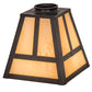 Meyda Lighting T Mission 9" Craftsman Brown Frame With Beige Botticino Idalight Shade Glass