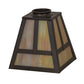 Meyda Lighting "T" Mission 9" Craftsman Brown Frame With Beige Iridescent Shade Glass