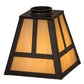 Meyda Lighting "T" Mission 9" Craftsman Brown Frame With Beige Iridescent Shade Glass