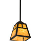 Meyda Lighting "T" Mission 9" Craftsman Brown Mini Pendant Light With Beige Art Shade Glass