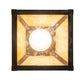 Meyda Lighting "T" Mission 9" Craftsman Brown Mini Pendant Light With Beige Art Shade Glass