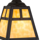 Meyda Lighting "T" Mission 9" Craftsman Brown Mini Pendant Light With Beige Art Shade Glass