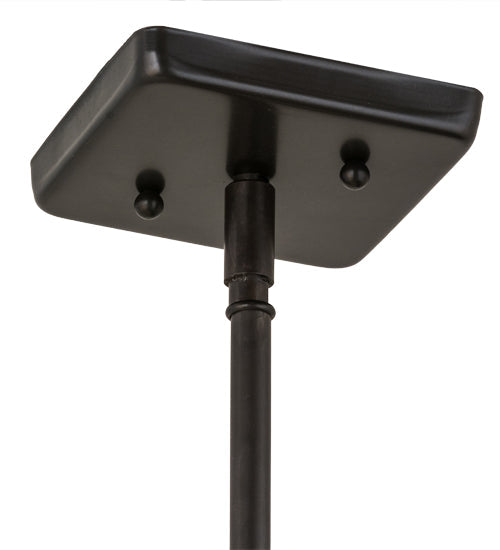 Meyda Lighting "T" Mission 9" Craftsman Brown Mini Pendant Light With Beige Art Shade Glass