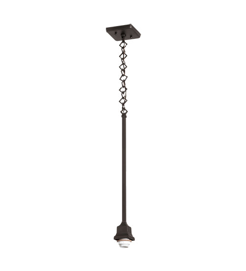 Meyda Lighting "T" Mission" 9" Craftsman Brown Pendant Light With White Swirl Shade Glass