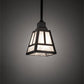 Meyda Lighting "T" Mission" 9" Craftsman Brown Pendant Light With White Swirl Shade Glass