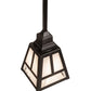 Meyda Lighting "T" Mission" 9" Craftsman Brown Pendant Light With White Swirl Shade Glass