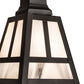 Meyda Lighting "T" Mission" 9" Craftsman Brown Pendant Light With White Swirl Shade Glass