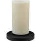 Meyda Lighting Table Top 7" Textured Black Table Lamp With Beige Shade Glass
