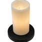 Meyda Lighting Table Top 7" Textured Black Table Lamp With Beige Shade Glass