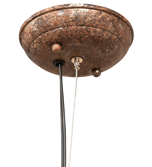 Meyda Lighting Tadpole 5" LED Rust Pendant Light With Clear Crystal Shade Glass