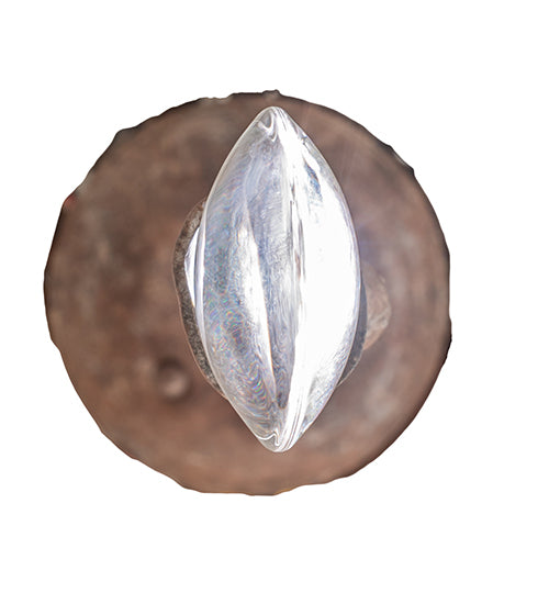 Meyda Lighting Tadpole 5" LED Rust Pendant Light With Clear Crystal Shade Glass