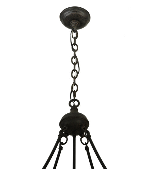Meyda Lighting Talia 47" 10-Light Coffee Bean Inverted Pendant Light With Sahara Taupe Idalight Shade Glass