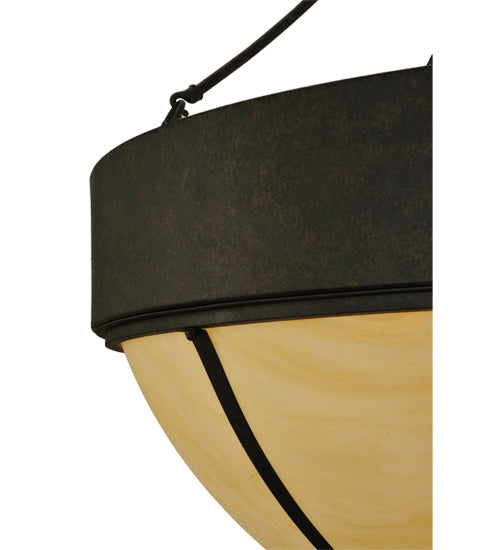 Meyda Lighting Talia 47" 10-Light Coffee Bean Inverted Pendant Light With Sahara Taupe Idalight Shade Glass