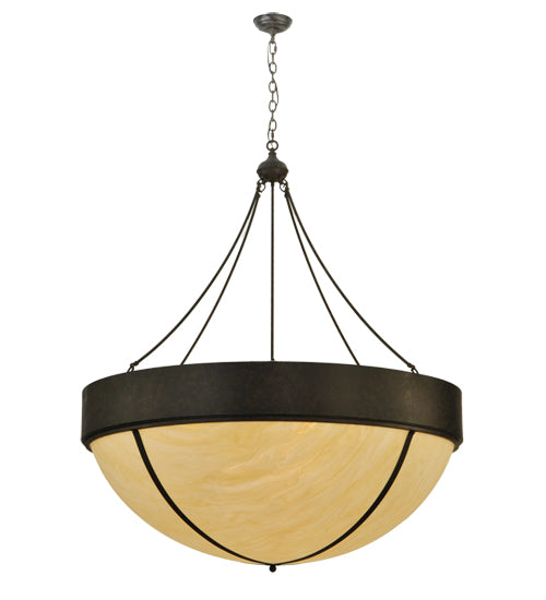 Meyda Lighting Talia 47" 10-Light Coffee Bean Inverted Pendant Light With Sahara Taupe Idalight Shade Glass