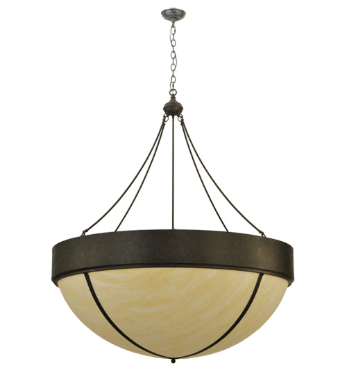 Meyda Lighting Talia 47" 10-Light Coffee Bean Inverted Pendant Light With Sahara Taupe Idalight Shade Glass