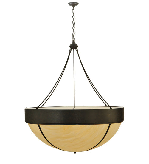 Meyda Lighting Talia 47" 10-Light Coffee Bean Inverted Pendant Light With Sahara Taupe Idalight Shade Glass