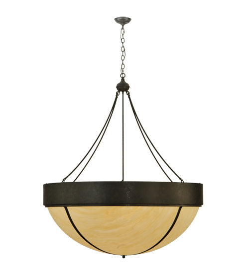 Meyda Lighting Talia 47" 10-Light Coffee Bean Inverted Pendant Light With Sahara Taupe Idalight Shade Glass