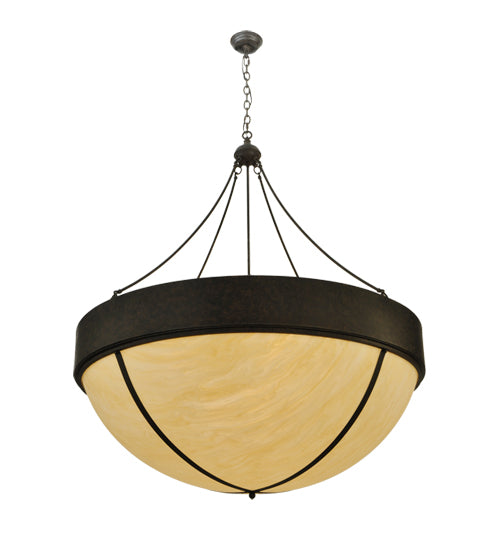 Meyda Lighting Talia 47" 10-Light Coffee Bean Inverted Pendant Light With Sahara Taupe Idalight Shade Glass