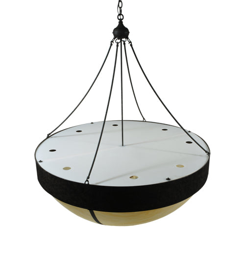 Meyda Lighting Talia 47" 10-Light Coffee Bean Inverted Pendant Light With Sahara Taupe Idalight Shade Glass