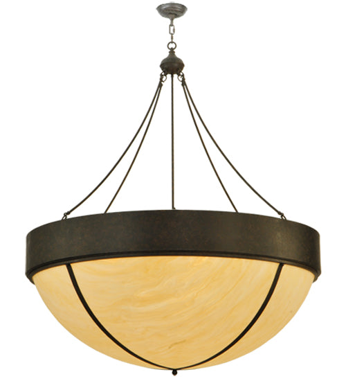 Meyda Lighting Talia 47" 10-Light Coffee Bean Inverted Pendant Light With Sahara Taupe Idalight Shade Glass